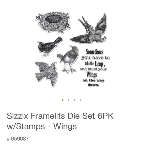 Sizzix Other - Sizzix Framelits Die Set 6 PK with Stamps-Wings #657087